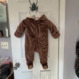 Carter's Brown Fleece Moose Footie